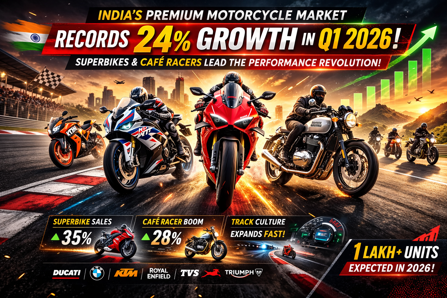 India’s Premium Motorcycle Segment Records 24% Growth in Q1 2026, Industry Signals “Golden Era” for Performance Bikes