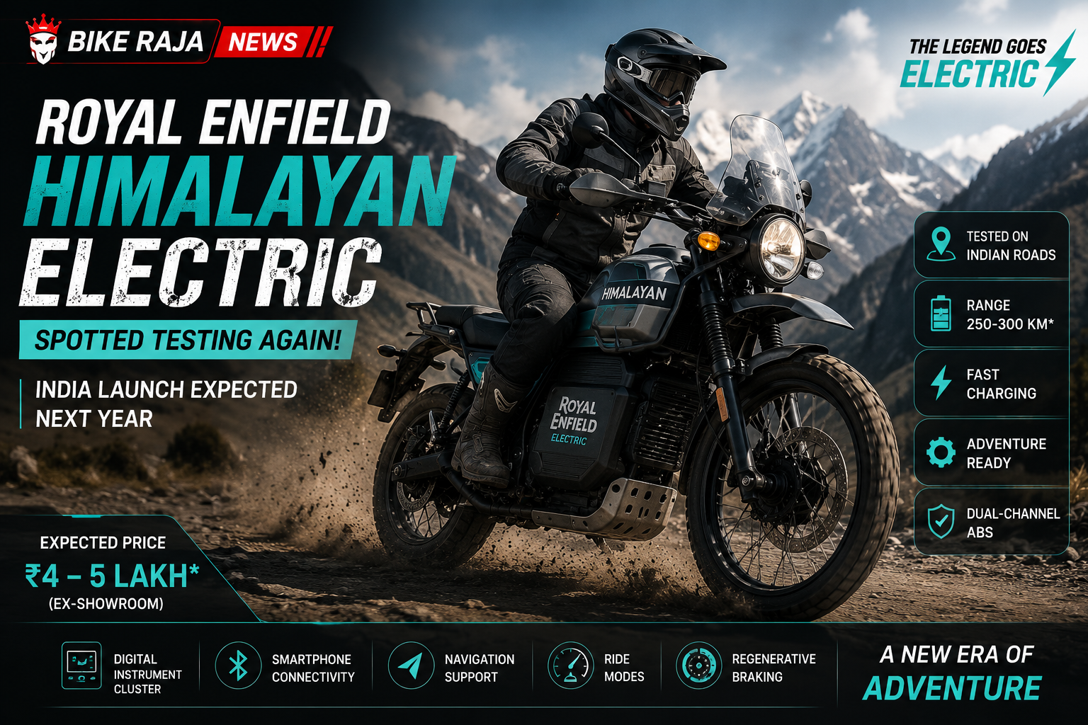 Royal Enfield Himalayan Electric Spotted Testing Again Ahead of India Launch