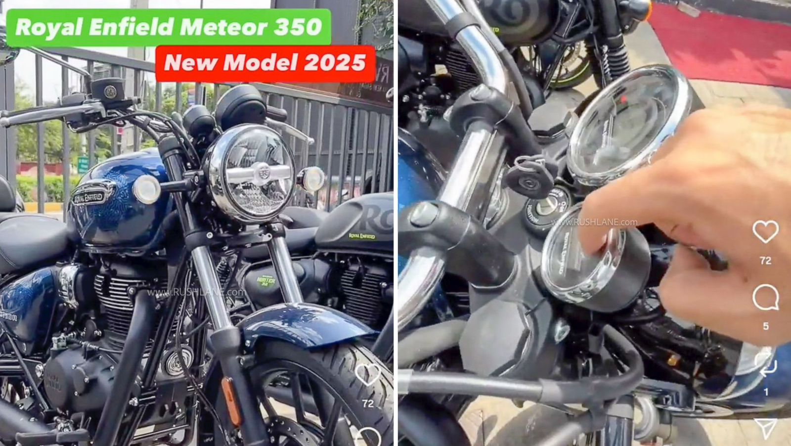 Royal Enfield Meteor 350 2025 Spotted with New Blue Shade, Slipper Clutch, and Modern Upgrades