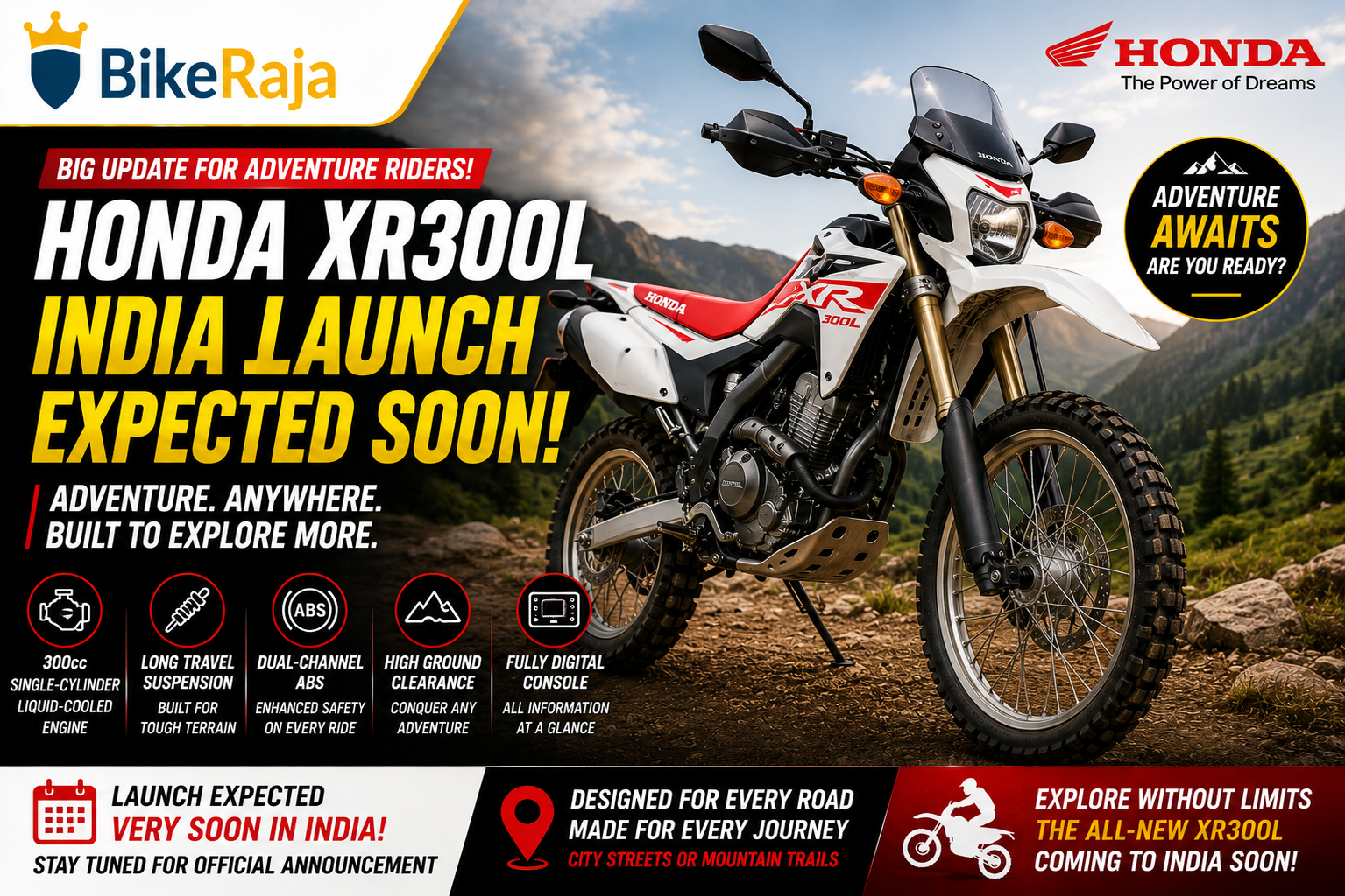 Honda XR300L India Launch Expected Soon – Adventure Motorcycle Spotted Ahead of Debut