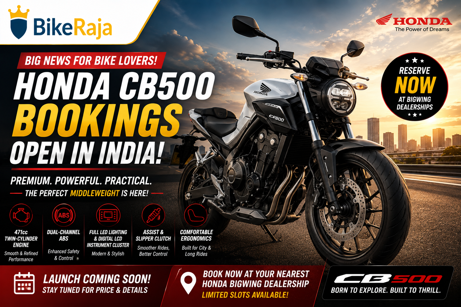 Honda CB500 Bookings Open in India Ahead of Launch – Premium Middleweight Motorcycle Arrives Soon